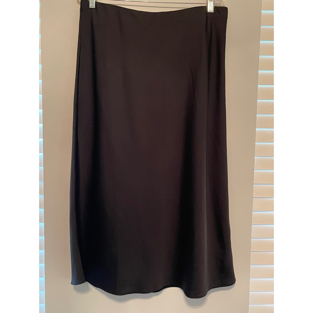 J.Crew Black Midi Skirt Womens Large Elastic Waist Pull On